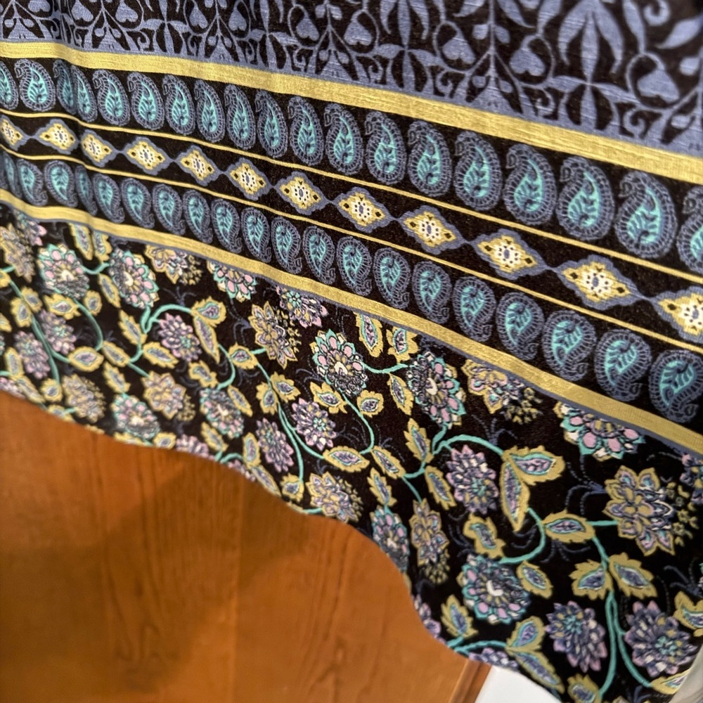 J. Jill Blue and Black Patterned Midi Skirt - Picture 2 of 3